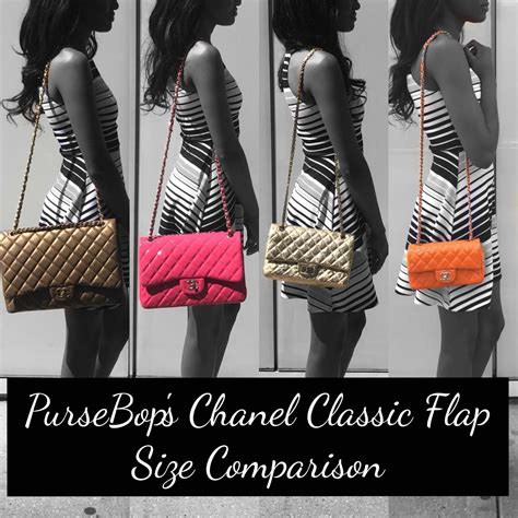 chanel classic bag sizes|chanel classic flap size comparison.